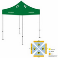 5' x 5' Green Rigid Pop-Up Tent Kit, Full-Color, Dynamic Adhesion (8 Locations)